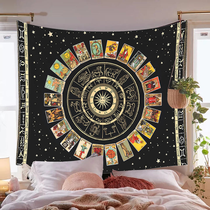 Tapisserie de cartes de tarot astrologique Olivenorma