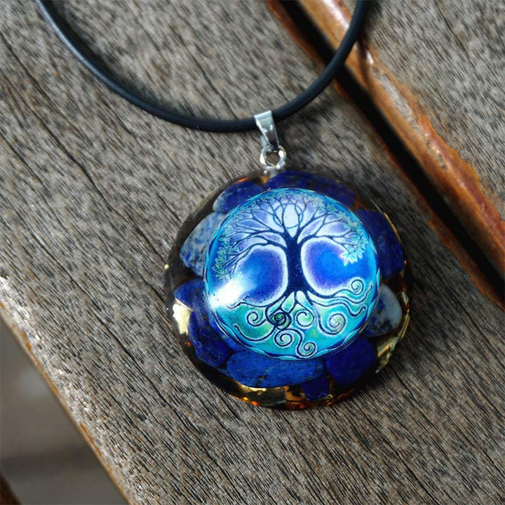 Collier Reki Arbre de Vie en Lapis Lazuli Olivenorma