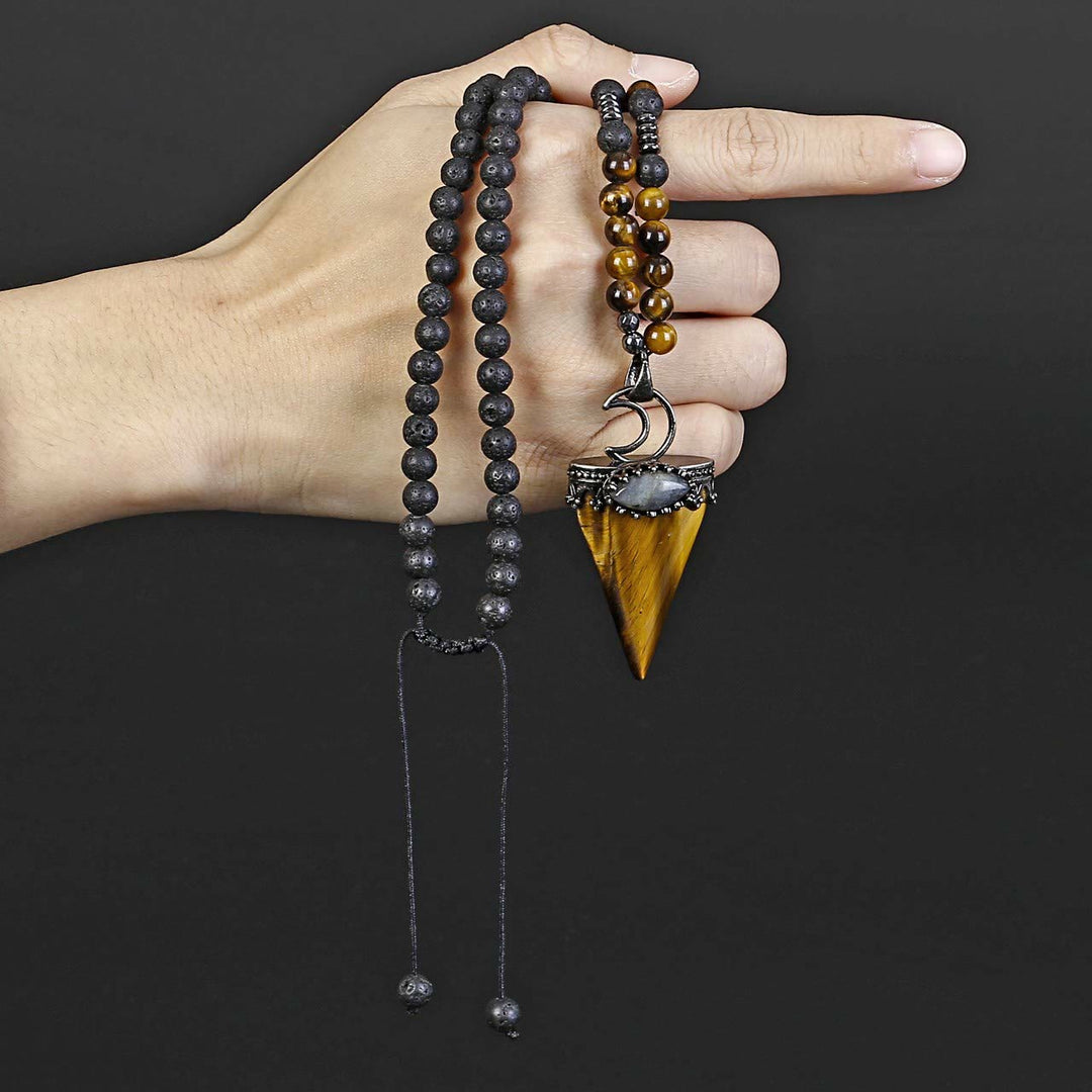 Collier pendentif en forme de triangle en cristal naturel Olivenorma