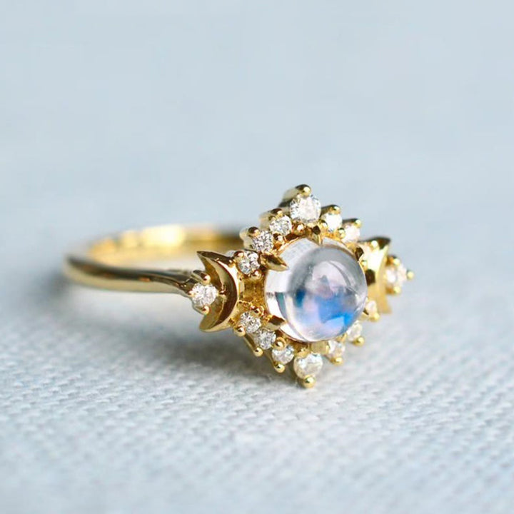 Bague Pierre de Lune Mon Soleil et mes Etoiles