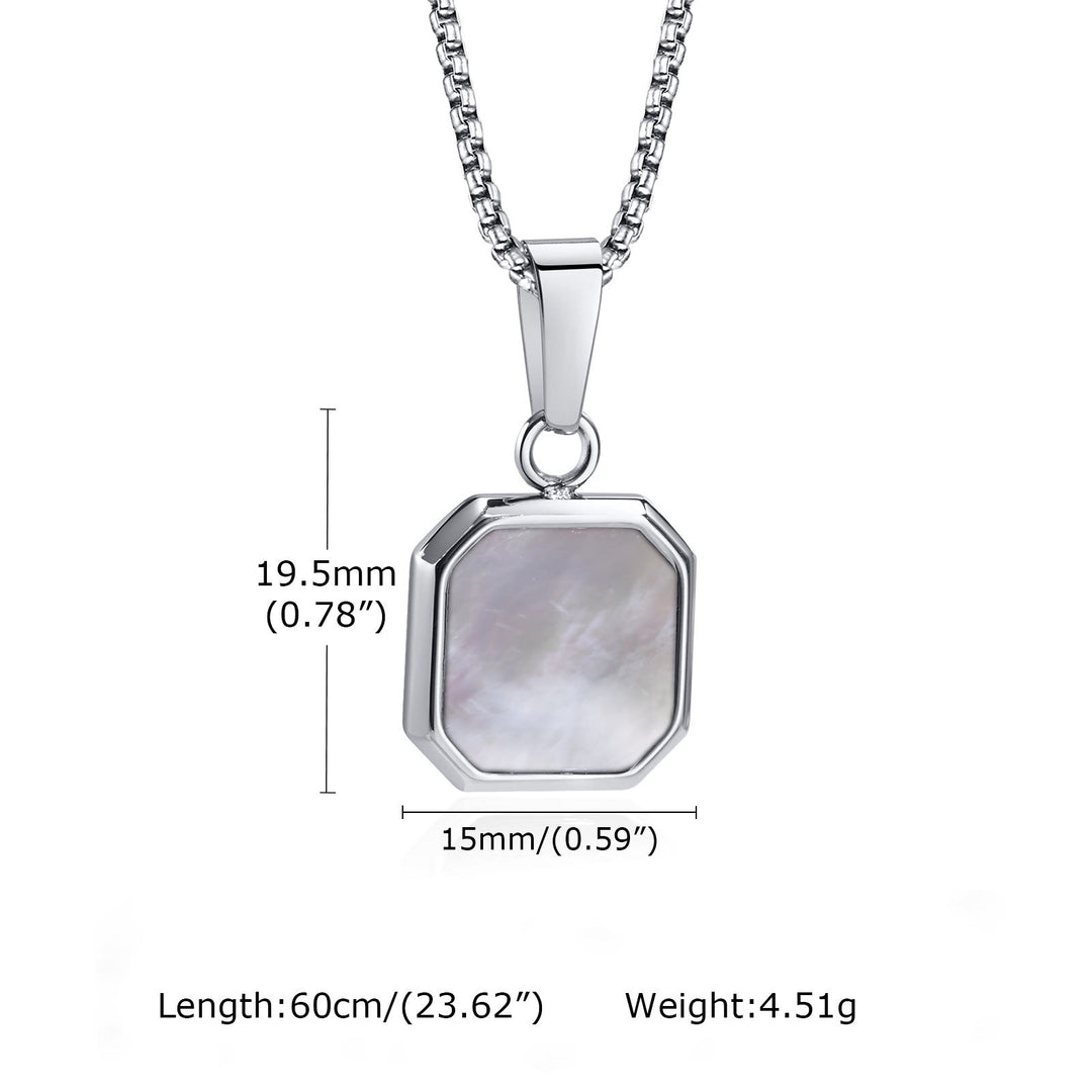 Collier long à chaîne pour homme avec pendentif carré Olivenorma