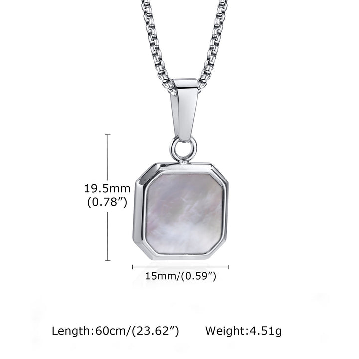 Collier long à chaîne pour homme avec pendentif carré Olivenorma