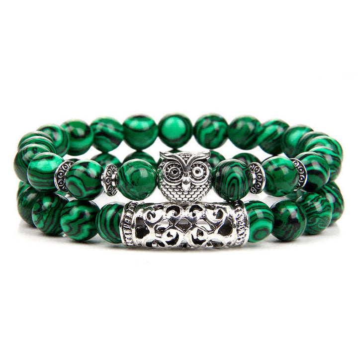 Bracelet de perles en cristal naturel hibou Olivenorma