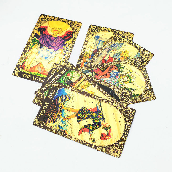 Cartes du jeu de tarot doré Olivenorma Black Gold Waite Foil