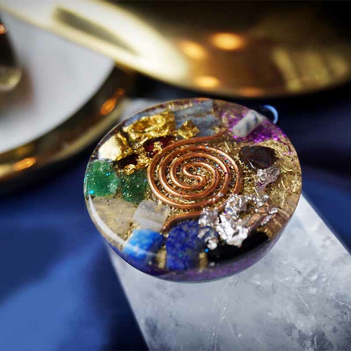 Collier en pierre brute de cristal naturel Olivenorma « Voice of Dolphin »