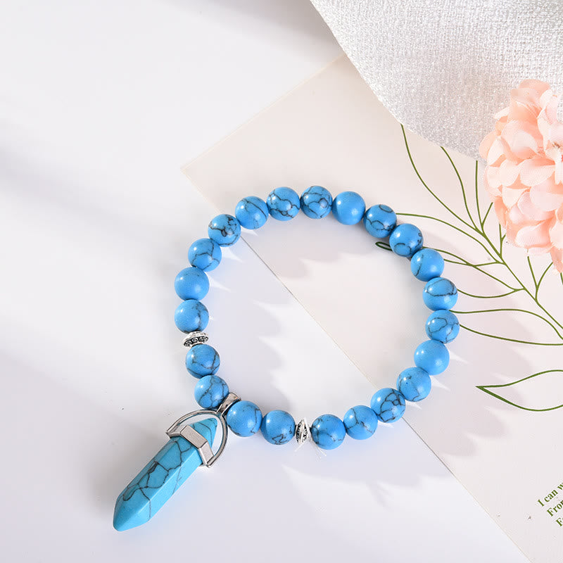 Bracelet pendentif prisme hexagonal en cristal perle Olivenorma de 8 mm