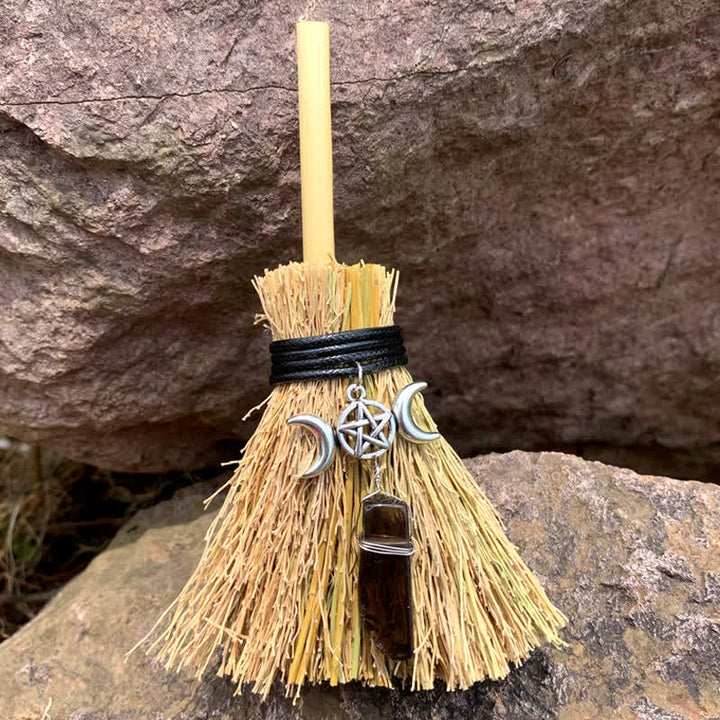 Mini balai magique Olivenorma en forme d'étoile et de lune en cristal