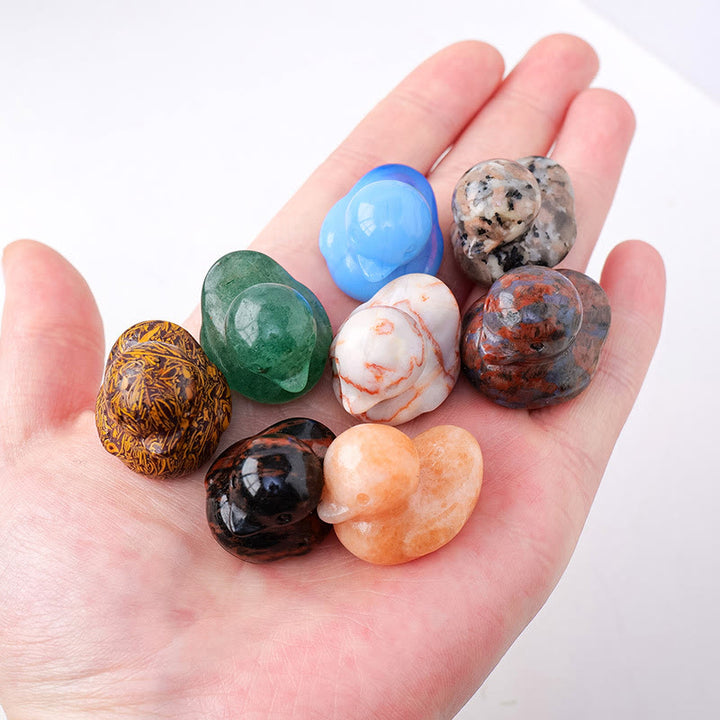 Décoration en pierre précieuse sculptée en forme de canard en cristal de quartz Olivenorma de 1,2 pouce