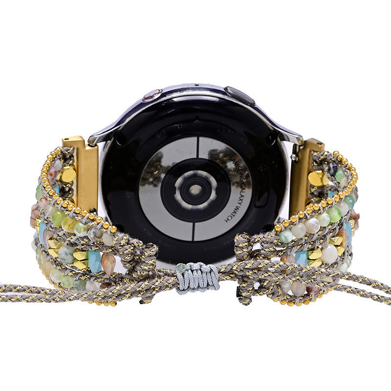 Bracelet Samsung tressé gris avec perles de cristal Olivenorma