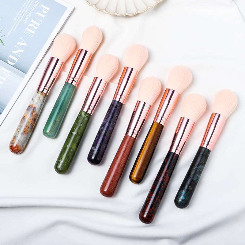 Olivenorma Manche de pinceau de maquillage en cristal naturel Décoration en pierres précieuses