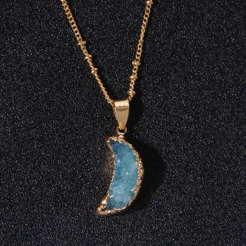 Collier croissant de lune en cristal naturel Olivenorma