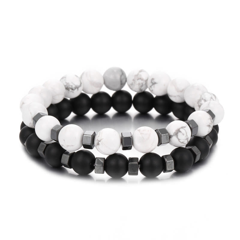 Bracelet extensible pour homme en pierre de lave Olivenorma