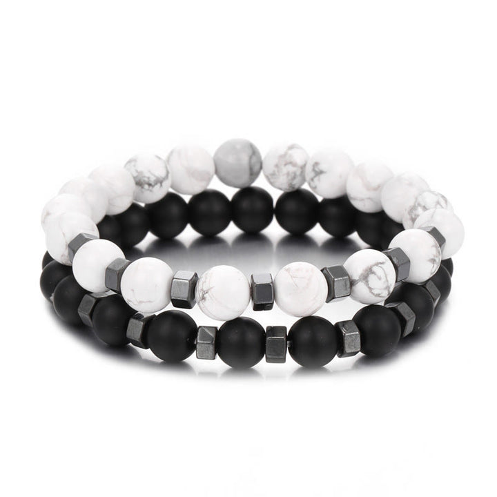 Bracelet extensible pour homme en pierre de lave Olivenorma