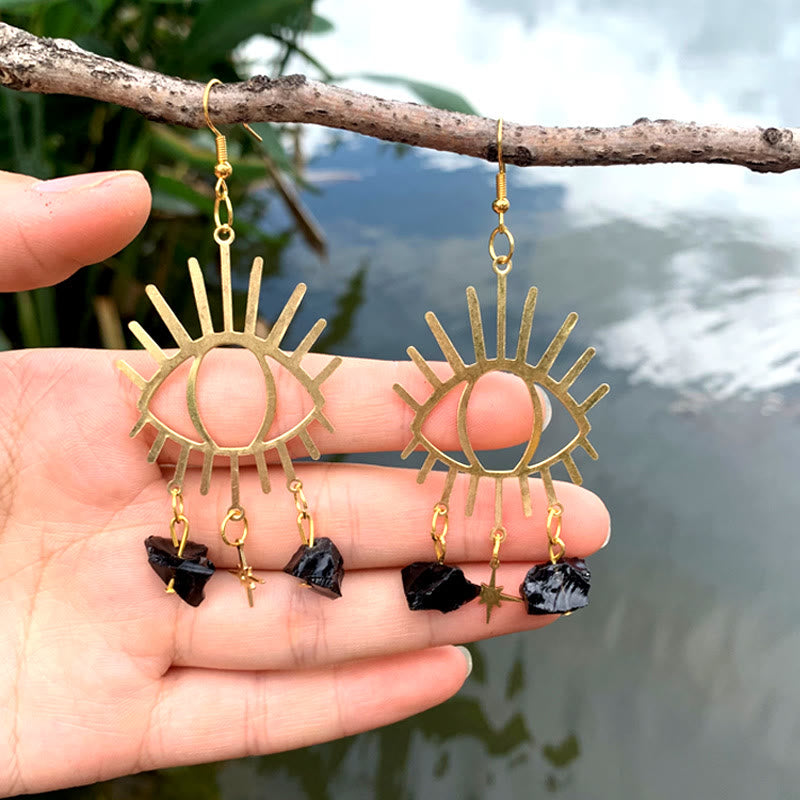 Boucles d'oreilles pendantes en cristal Olivenorma Evil Eye Tears Star