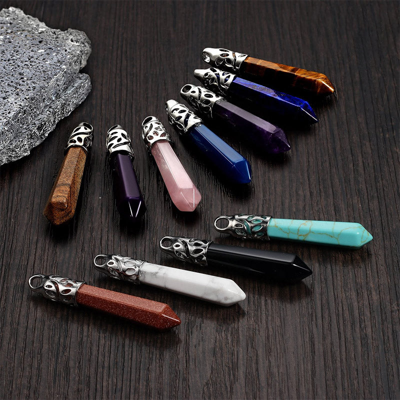 Collier de protection contre les balles en cristal avec pierres précieuses