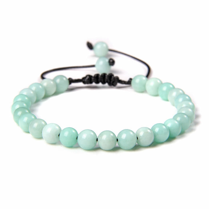 Bracelet tressé en perles de pierre naturelle de 6 mm Olivenorma