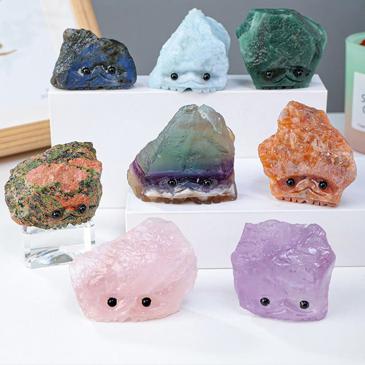 Décoration en pierre précieuse en cristal naturel brut de hérisson elfe Olivenorma