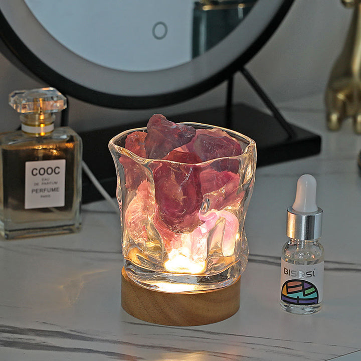 Lampe d'aromathérapie en cristal d'huile essentielle en pierre de verre irrégulière Olivenorma