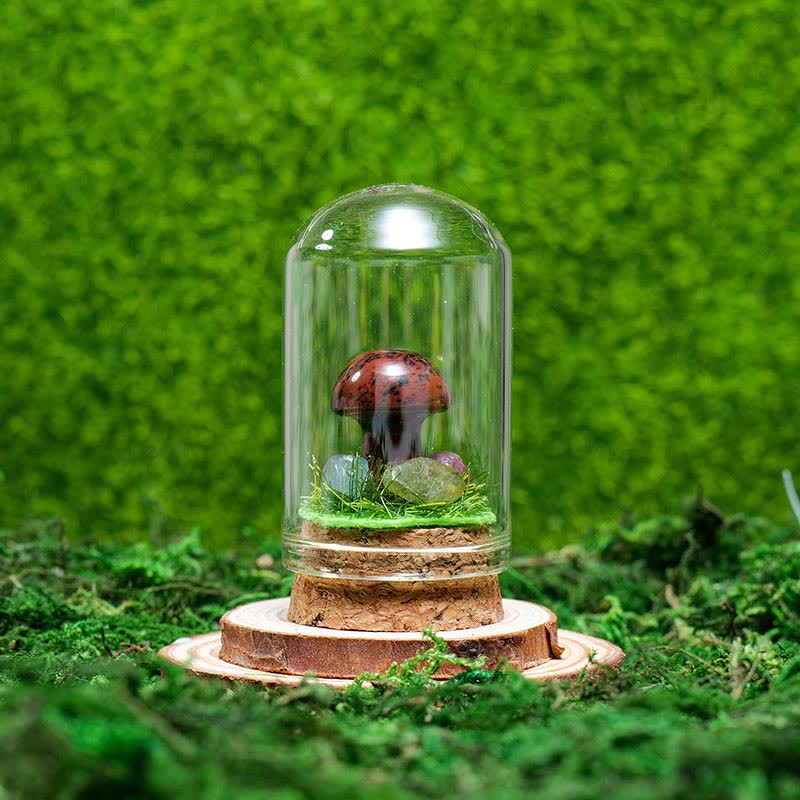 Couvercle en verre Olivenorma Décoration champignon en cristal naturel