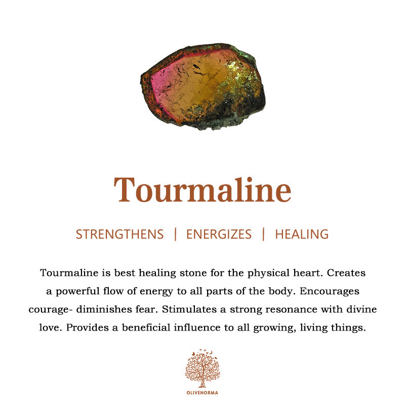 Bracelet double fin en cuivre plaqué or et tourmaline Olivenorma