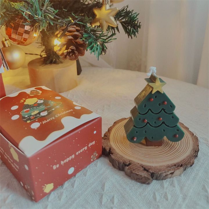 Bougie sculptée pour sapin de Noël Olivenorma