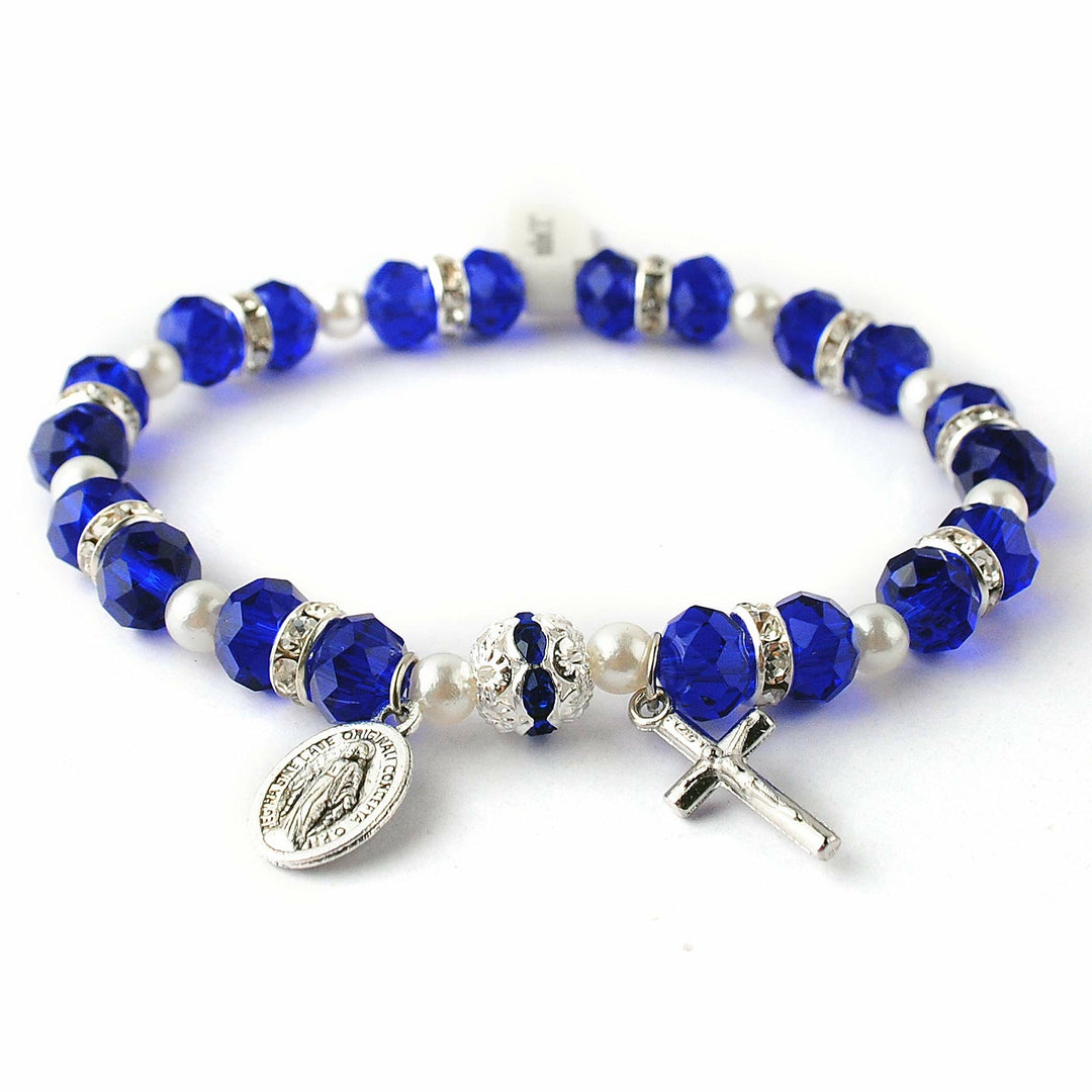 Bracelet Croix Chrétienne en Cristal à Facettes Olivenorma