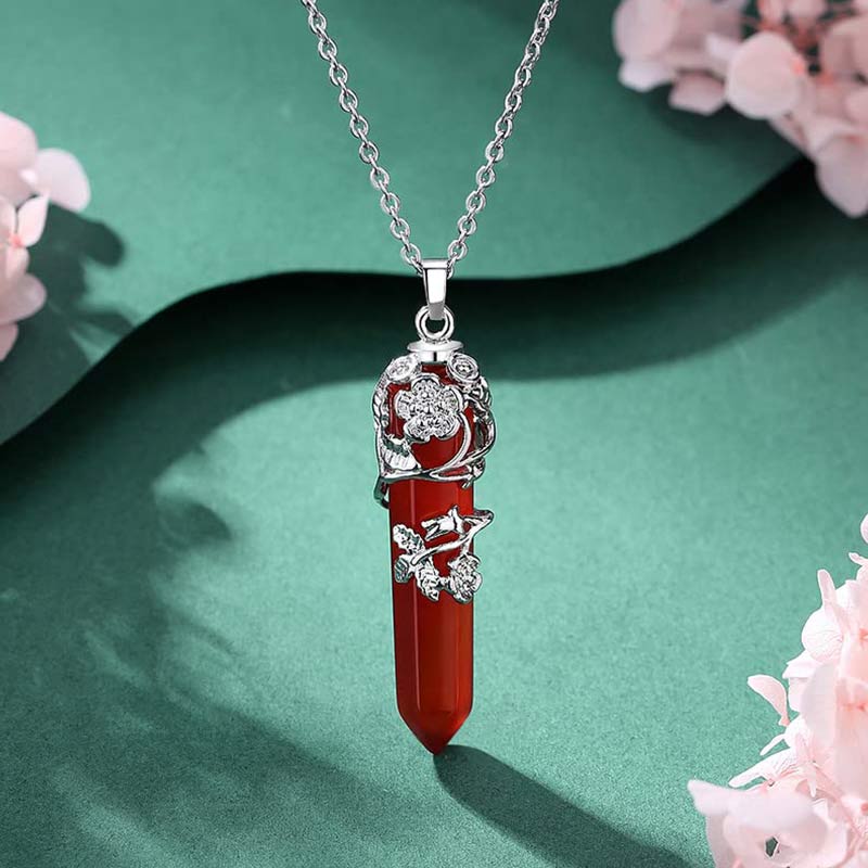 Collier à colonne hexagonale en cristal naturel Olivenorma