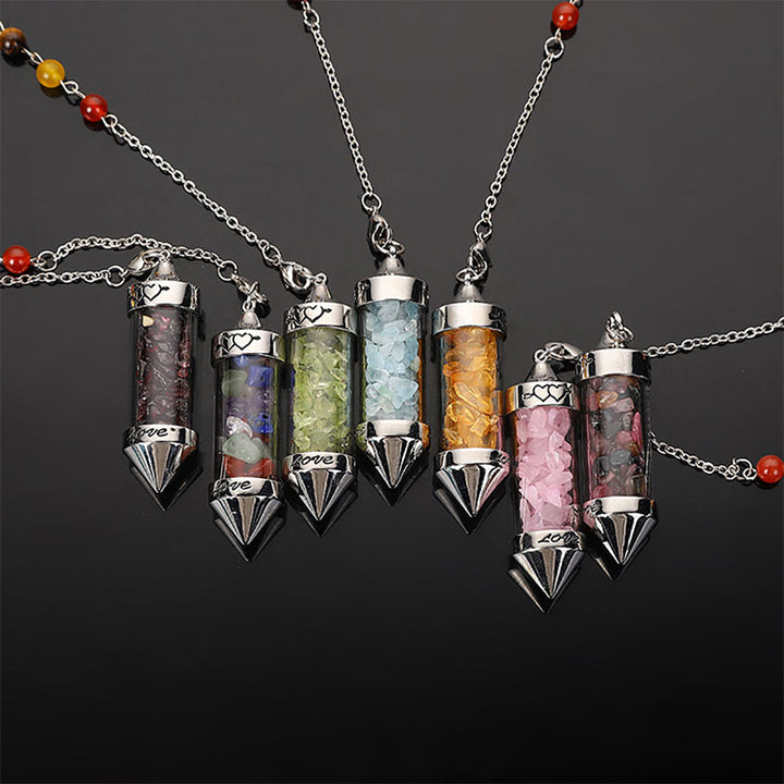 Pendule de méditation en cristal coloré pour les chakras