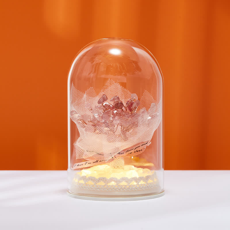 Décoration d'arbre Feng Shui avec couvercle en verre cristal naturel Olivenorma