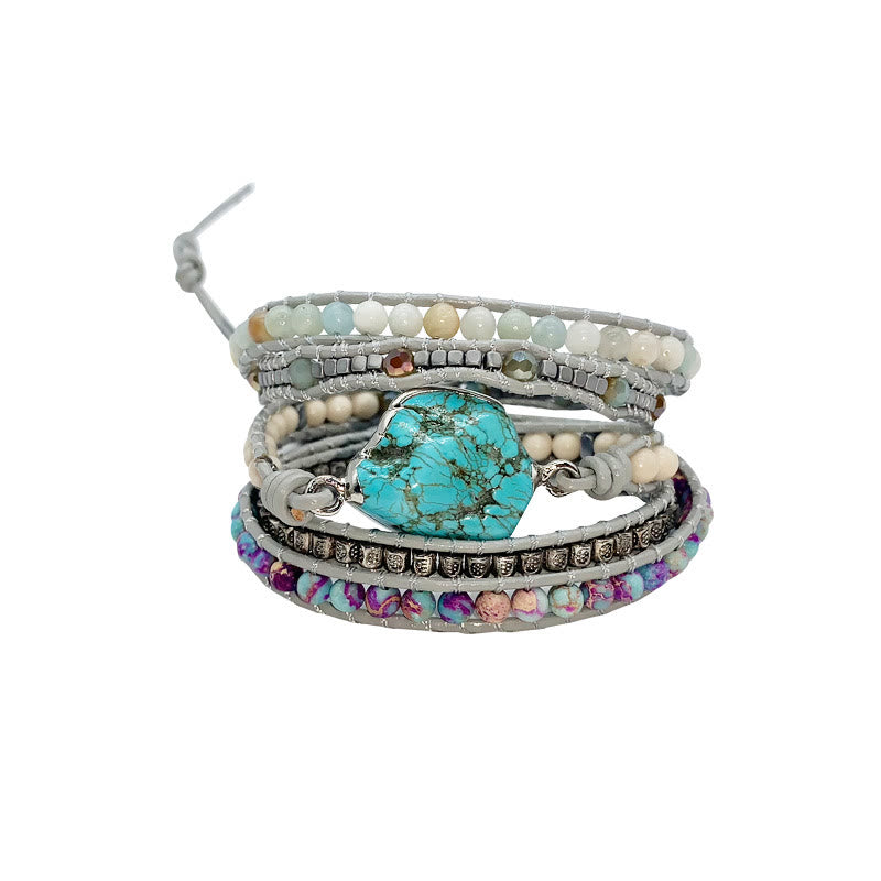 Bracelet enroulé Déesse Turquoise Romantique