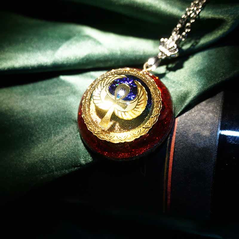 Collier Clé de Vie Olivenorma Grenat Lapis Lazuli Aigue-Marine