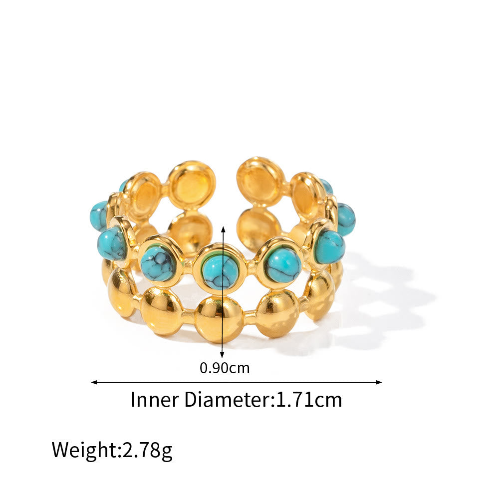 Collier avec bague en acier inoxydable couleur or 18 carats Olivenorma