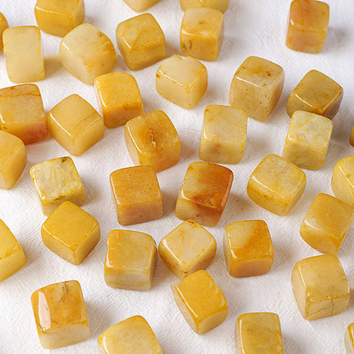 Cube de cristal d'agate jaune Olivenorma en pierre naturelle