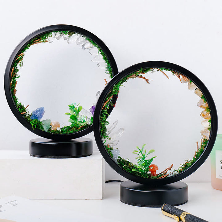 Lampe ronde en cristal de forêt de cristaux naturels Olivenorma