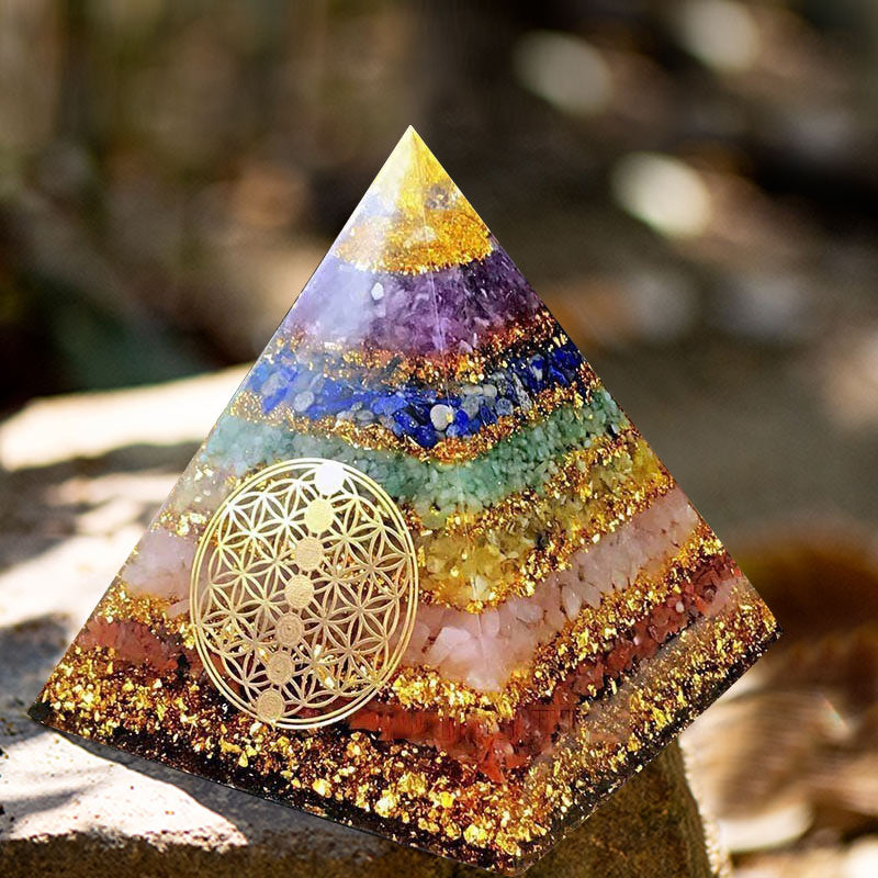 Pyramide d'orgone Fleur de Vie Chakra Olivenorma