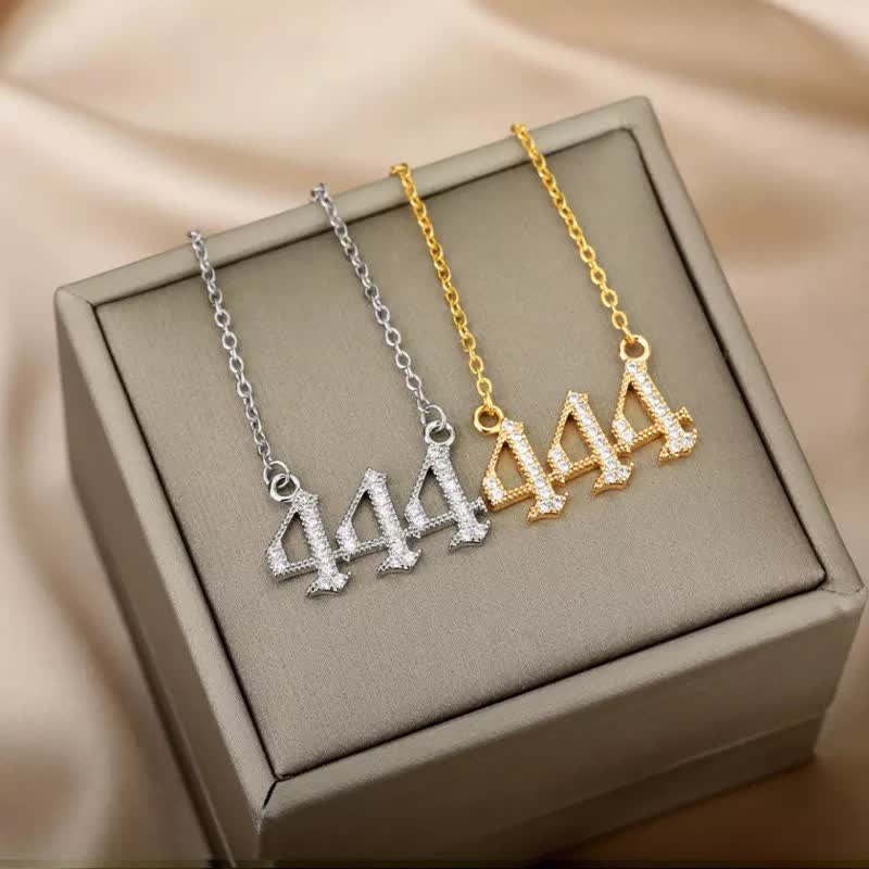 Collier avec chiffres angéliques en zircone Olivenorma