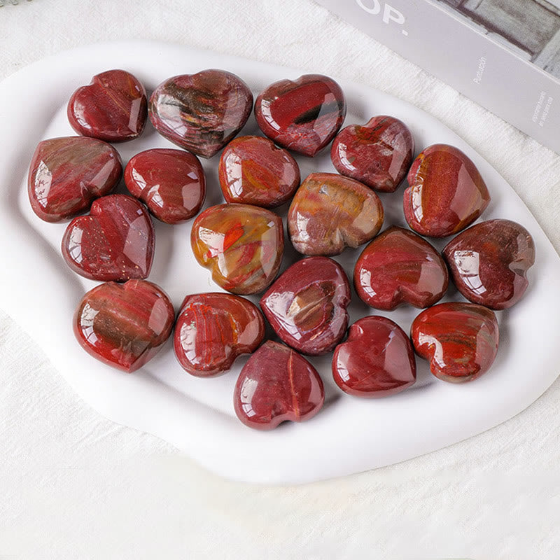 Coeur en cristal poli d'agate rouge Olivenorma