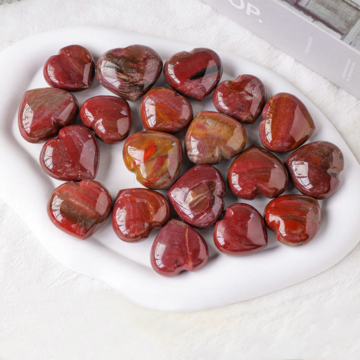 Coeur en cristal poli d'agate rouge Olivenorma