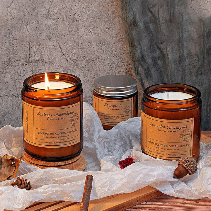 Bougie parfumée sans fumée en verre pour la maison Olivenorma