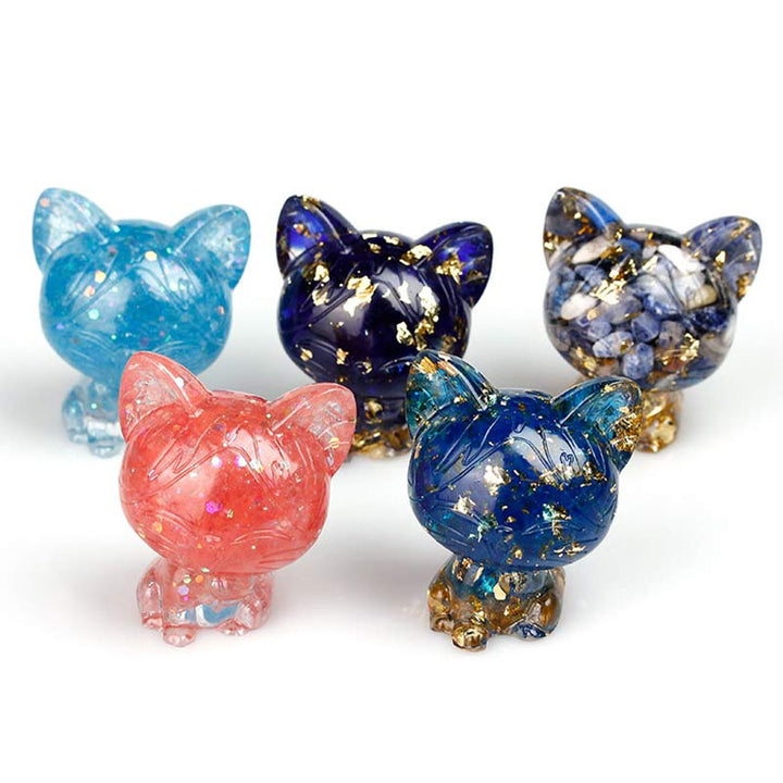 Décoration en pierre précieuse naturelle pour chat en cristal Olivenorma