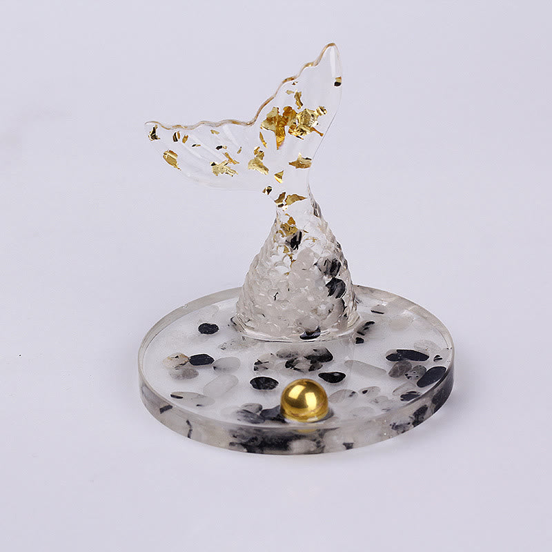 Support de téléphone en forme de queue de sirène avec colle à gravier en cristal Olivenorma