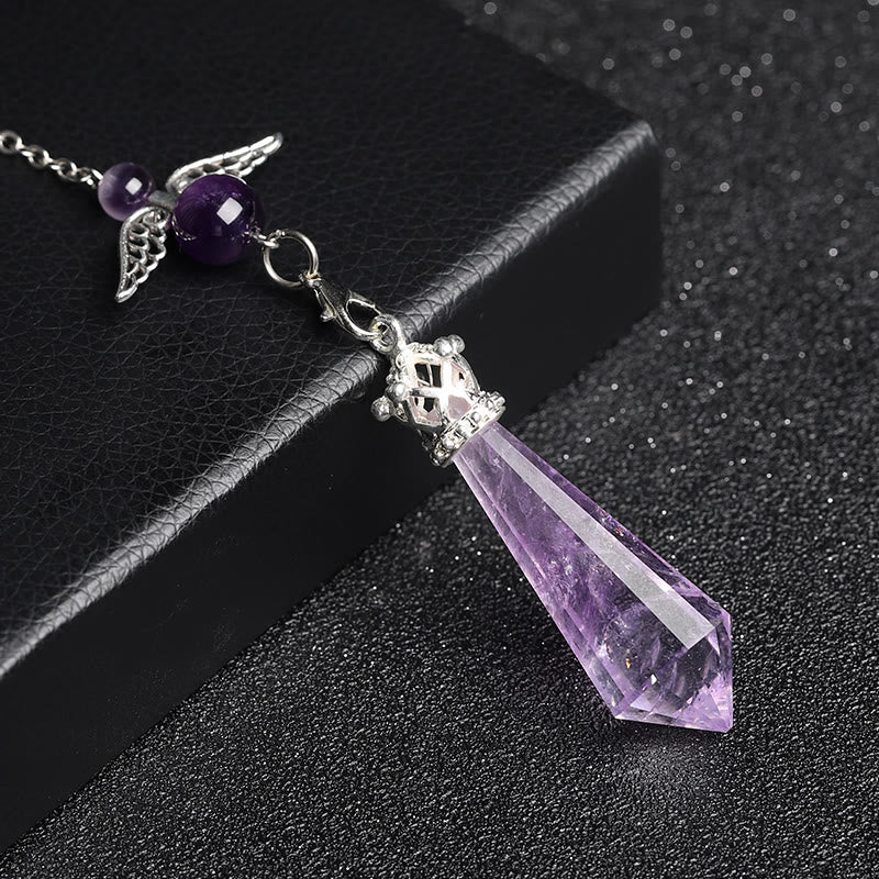 Pendule Ailes d'ange en cristal de labradorite Olivenorma