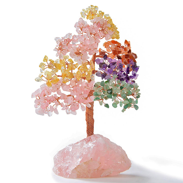 Arbre Feng Shui Bonsaï Olivenorma sur socle en quartz rose