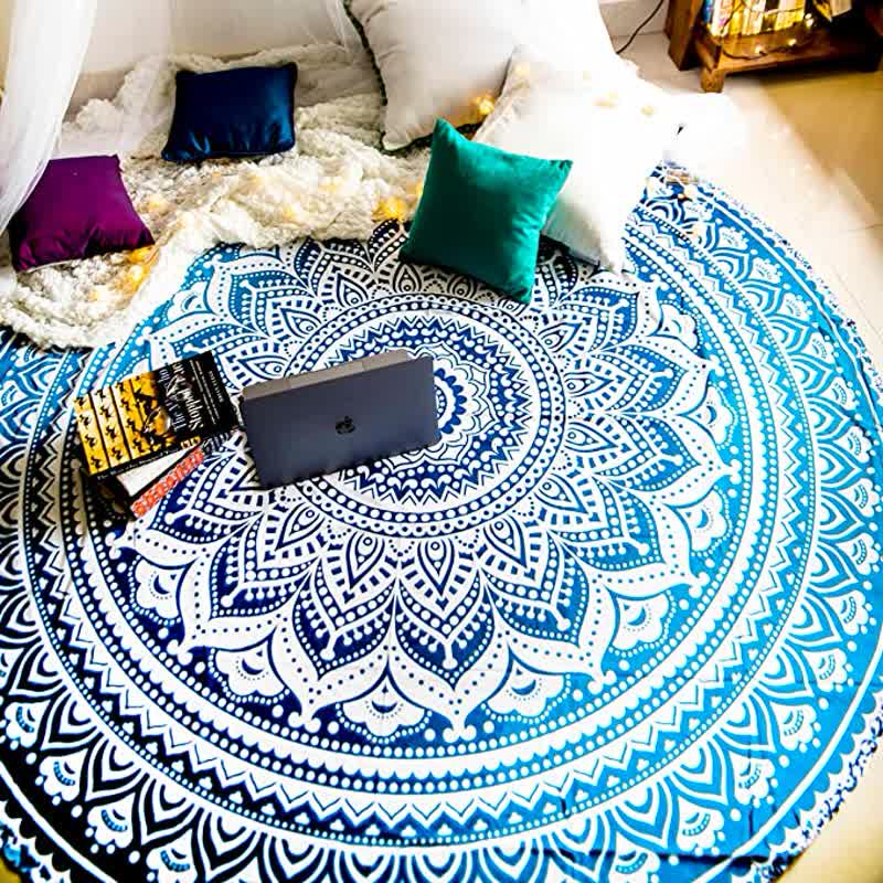 Tapisserie circulaire de méditation et de yoga Rosamia Mandala