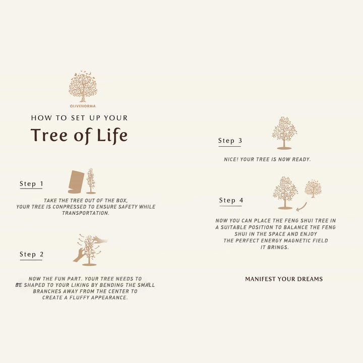 Arbre à pierres précieuses en cristal Feng Shui Citrine à énergie positive Olivenorma