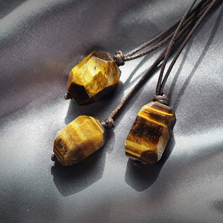 Collier de protection en pierre précieuse naturelle œil de tigre