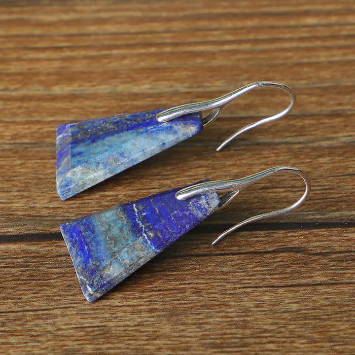 Boucles d'oreilles en cristal de lapis-lazuli naturel