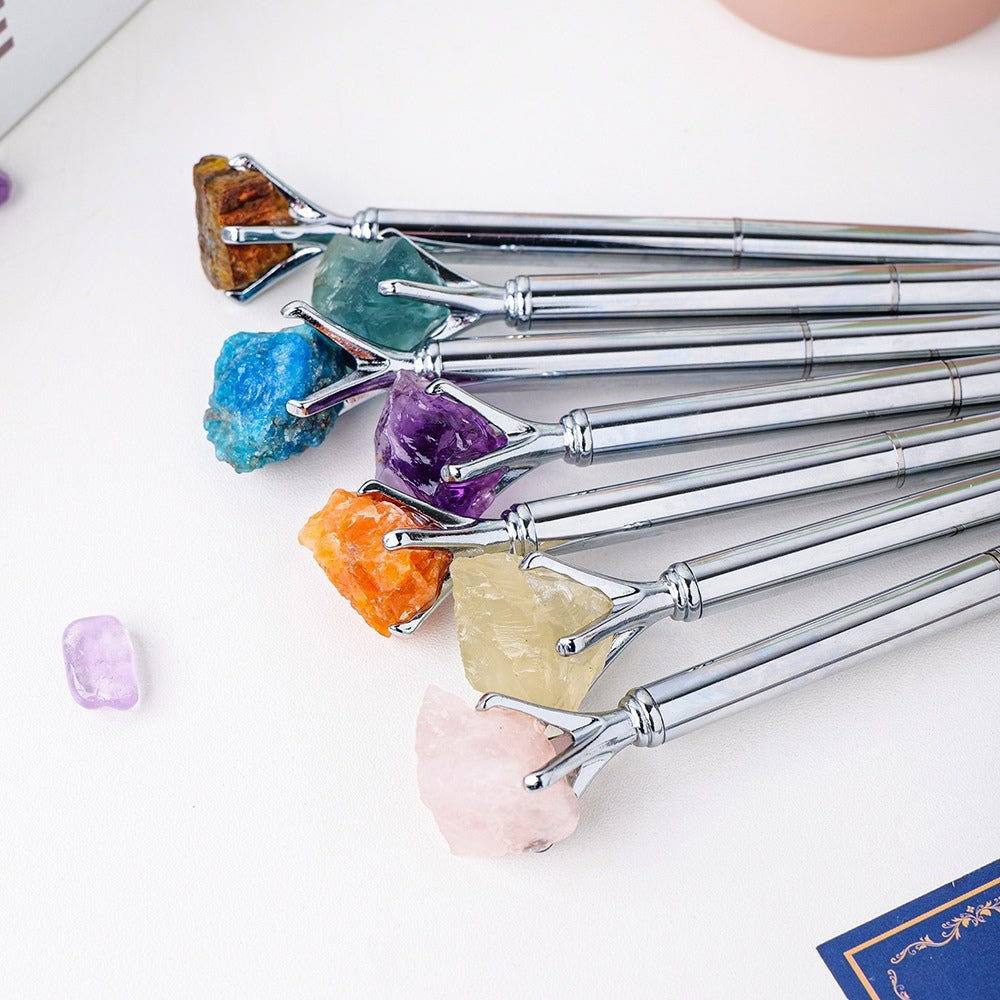 Stylo de manifestation de pierre brute Olivenorma Décoration de pierres précieuses