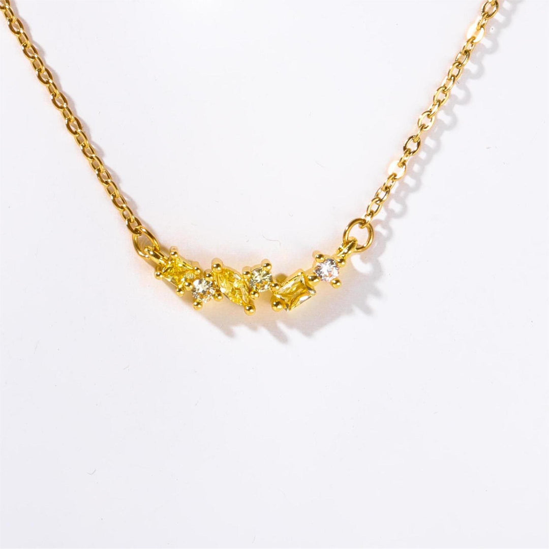 Collier avec pendentif en perles et pierres de naissance multiples Olivenorma plaqué or et cuivre