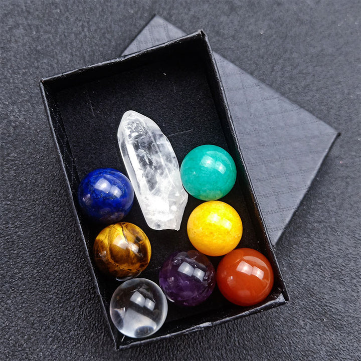 Ensemble de boules de cristal arc-en-ciel pour chakras